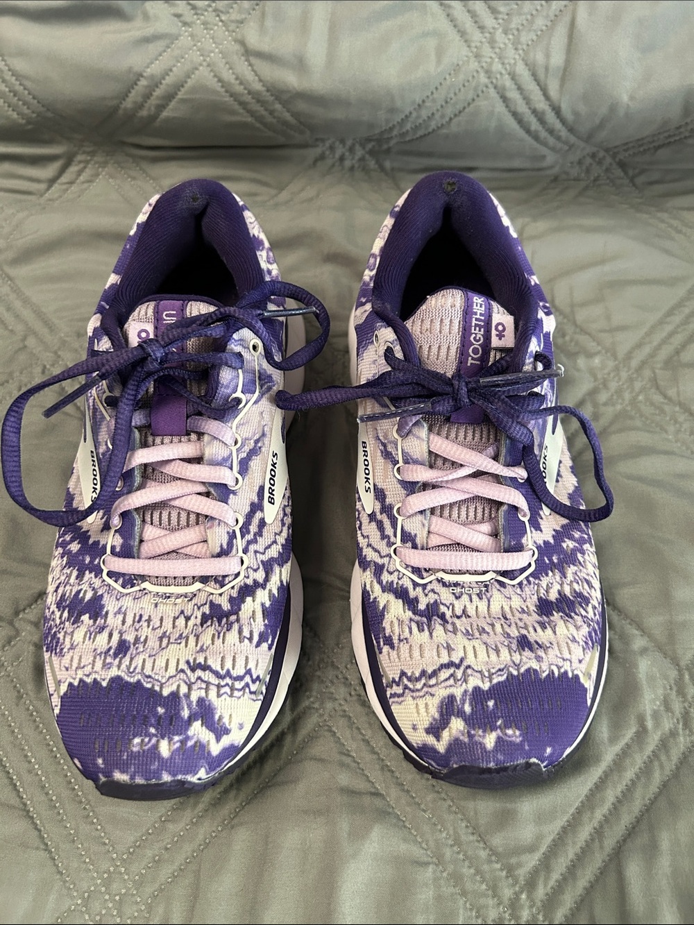 Brooks Ghost 13 Unity Together Running Shoes Purple Tie Dye Women's Size 5